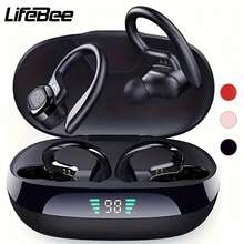 LIFEBEE Wireless Sport Earbuds With Mic And LED Charging Case - True Stereo Sound And Earhook Design For Running And Workouts