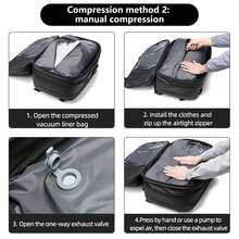 Somago Vacpack Backpack, One-Click Automatic Compression, 60L Expandable Backpack With TSA Lock, Laptop Backpack Fit For 17 Inch Laptop, Anti Theft Travel Vacuum Backpack Water Resistant Space Saver Backpack, Black - 黑色 - 查看 5