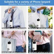 10 Pack Phone Tether Tab, Phone Strap Replacement Part For Cell Phone, Lanyard Patch (Black X10) - Black - View 9