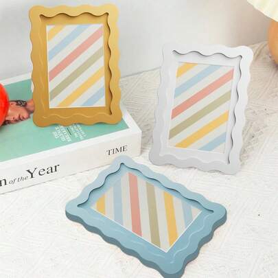 1pc Rainbow Series Colored Cardstock Wave Photo Frame, Decorate Living Room, Can Be Used As A Birthday Gift, Wedding Gift, Rama Table Decor, Housewarming Gift, Dorm Essentials, B&B Decor (No Photo Paper)