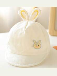 Customized Embroidered Name 0-6 Months Newborn Bucket Hat, Cute Rabbit Solid Color Spring Autumn Sun Hat, Versatile Cartoon Infant UV Protection Baby Cap, Can Customize Favorite Letters As Baby Shower/Birthday Gift