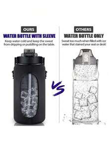 1PC HQ SBR Diving Material 2L Outdoor Sports Kettle Cover, Half Gallon Anti Slip Cup Cover, Can Diagonally Span Water Bottle Bag, Water Bottle Protective Cover, Does Not Include Water Bottle, Back To School Supplies - Black - View 7