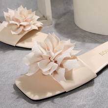 Women's Beach Flat Square Toe Non-Slip Sandals - Apricot - View 7