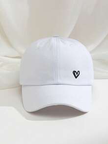 1 件心形印花棒球帽，透气可调节户外棒球帽，女士高尔夫太阳帽，男士时尚弧形帽檐太阳帽，男女通用 Y2K 太阳帽