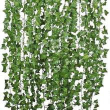Sztuczna roślina zielona girlanda z liści bluszczu wisząca winorośl zielona roślina dekoracja ścienna DIY sztuczna girlanda liście dekoracja domowa impreza bluszcz sztuczna girlanda dekoracyjna zasłona, wiszące sztuczne rośliny, sztuczna roślina dekoracja pokoju do kuchni, patio, huśtawki, wesela, biura, imprezy, Boże Narodzenie, dekoracja na Halloween, zielony