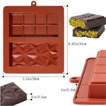 2 pezzi/1 pezzo Stampo in silicone spesso stile Dubai, grande stampo per cioccolato adatto per cioccolato fatto a mano, riempimento barrette di cioccolato fai-da-te, cioccolato, torte, stampo per cubetti di ghiaccio