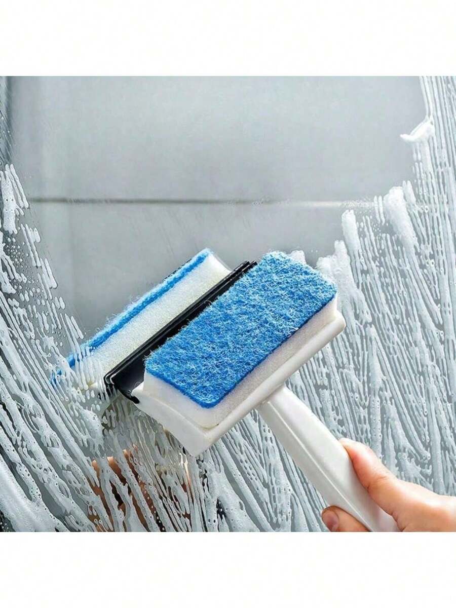 A Multifunctional Window Glass Scraping Wall Tile Cleaning Brush Double-Sided Mirror Sponge Brush Wiper