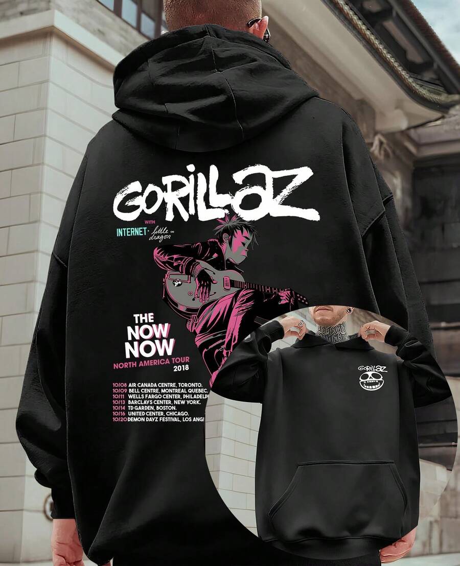 Gorillas Sweatshirt Alternative Band Tracklist Music Rock Art Opera Pop Drawing - màu đen - Xem 1
