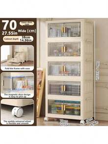 5/4/3/2/1 Layer Foldable Wardrobe, Multi-Layered Storage Cabinet, Multi-Function Storage Box, Transparent Door, Easy Assembly Plastic Storage Shelf