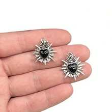 6 件不同款式火焰圣心吊坠珐琅荆棘圣心吊坠设计师吊坠适合珠宝制作 DIY 珠宝配件 - 吊墜 - 查看 5