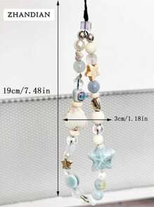 1pc Handmade Summer Breeze, Sea, Starfish, Shell, Ceramic Phone Chain, Fresh CCD Camera Lanyard, DIY Pendant, Anti-Loss Strap Gifts For Mother, Family, Friends, Birthday, Holiday Phone Charm