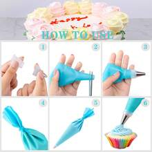 Cake Decorating Kit For Beginners Includes Video Course, EBook+ Baking Supplies - Cake Turntable, Pastry Piping Bag, Piping Icing Tips For Beginners