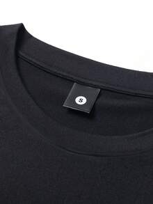 2 件套男士夏季休闲短袖 T 恤和短裤套装，常规版型，纯色，基本款，适合丈夫/男朋友的礼物，高尔夫、钓鱼、篮球、露营、健身、游泳、海滩 - 黑色 - 查看 4