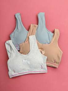 Top peadolescente Con detalle de Moño a centro t corazonxitos con relieve - Multicolor - Ver 4