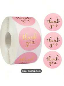 500 miếng dán tròn màu tím 1 inch - Hồng - Xem 2