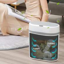 GerTong 12L Smart Trash Can,Intelligent Induction Automatic Flip Trash Can With Crevice Style Can Save Space, Without Touching The Automatic Induction Flip Garbage Can For /Bedroom/Bathroom/Living Room/Kitchen.