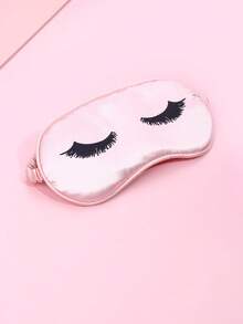 1pc Girls Pink Eyelash Pattern Polyester Soft Sleep Mask, Comfortable For Resting And Dreaming - Multicolor - View 4