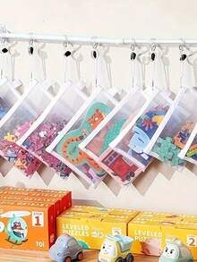 5pcs Toy Storage Bags, Multi-Size Colorful Toy Organization Bags, Mesh Zipper Pouches, For Storing And Organizing Blocks, Puzzles, Board Games - Multicolor - View 1