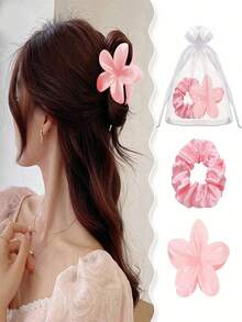 3 件/15 件/套新娘送礼会礼物、伴娘发带求婚礼物，包括花爪夹、缎面发带、欧根纱袋，适用于婚礼、求婚、生日、单身派对和周年纪念礼物 - 彩色 - 查看 3