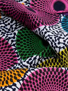 African Print High Waist Skirt With Pockets - Multicolor - View 4