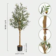 Artificial Olive Tree 120cm / 150cm / 180cm, Large Artificial Plants Fake Plastic Plants In Pot For Home Decor Room Decoration Bedroom Decoration - Green - View 7
