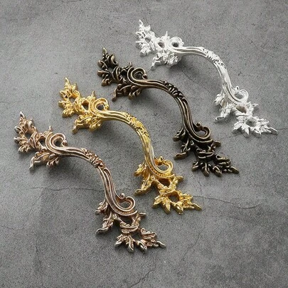 1pc Zinc Alloy Cabinet Drawer Handle, Vintage American Style Furniture Door Knob, Kitchen Pull Handle, Dresser Drawer Pull For Children Room