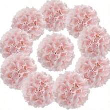 8 件白色绣球花人造花，带茎仿绣球花人造花头，适用于婚礼新娘订婚装饰、单身派对生日周年派对用品、美学房间装饰、家居装饰