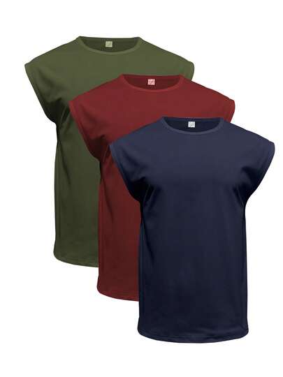 3pcs Men's Summer Solid Color T-Shirt Daily Outdoor Sports Short Sleeve Breathable Comfortable Crop Top(M-XXXXL)