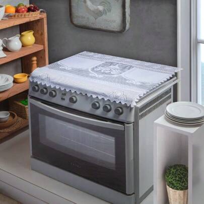 Capa para Tampa de Fogão 06 Bocas Renda Multiuso JCM