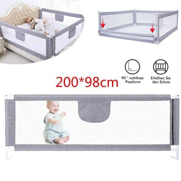 200cm Bed Guard Folding Child Toddler Bed Rail Protection Guard UK