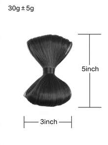 女士时尚可爱蝴蝶结发夹合成接发，蝴蝶结马尾辫耐热纤维发髻 - 彩色 - 查看 9