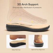 Women's Arch Support Sandals Comfortable Open Toe Dress Flats Walking Sandals For Summer - Black - View 7