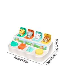 捉迷藏卡通弹出式盒子，适合青少年 - 带有动物卡片的互动学习玩具，可作为生日或圣诞节的益智礼物