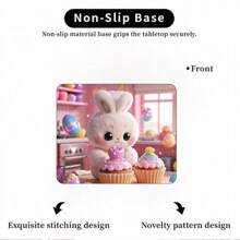 1 Plush Rabbit Mouse Pad, Durable, Lightweight, Easy To Carry, Suitable For Office And Games, 8 * 9.5 Inches, Strong Adhesive, Ultra-Thin Design, Smooth And Comfortable Operation, Rubber Material, NO. Ytz3940, Product Without Watermark