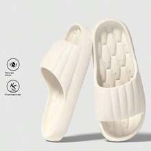Women's EVA Slippers - Soft Non-Slip Indoor/Outdoor Shoes, Round Toe, Washable, All Season Design, Multi-Color, Indoor Outdoor Shoes, Durable Sole, Thick Sole, Soft, Non-Slip Bottom, Solid Color, Comfortable, Suitable For Home And Bathroom Use, All-Season Slip-On Slippers - White - View 4