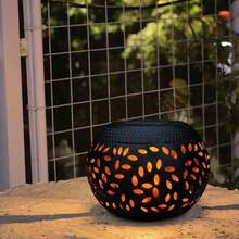 Solar Powered Desk Lamp, Energy-Saving Small Night Light For Outdoor Patio, Garden, Photography Ambiance Lighting, Creative Decorative Table Lamp - Bronze - View 6