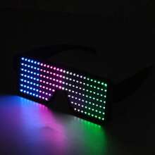 Gafas con luces LED recargables por USB, con iluminación dinámica para fiestas, adecuadas para verano, playa, viajes al aire libre, moda, estilo de fiesta con montura grande, apropiadas para festivales de música y estilo universitario de vuelta al colegio - multicolor - Ver 3