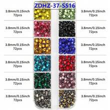 worthofirst 2000-2400 piezas/caja Cristal multicolor rhinestone 2,8 mm/3,8 mm con dorado para planchar en ropa, bolsas, decoración DIY