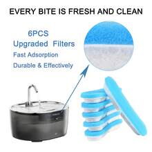 PetMuch Cat Water Fountain Filters For WF450 Replacement Filters & Pre-Filter Sponges Set For 108 Oz Automatic Pet Fountain Dog Water Dispenser, 6/12/18/24 Pcs Filter Replacement - Blue and White - View 3
