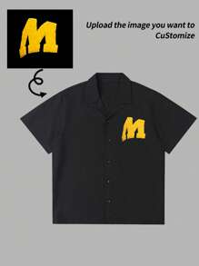 Tricou polo personalizat de vară pentru bărbați cu mânecă scurtă, cu imprimare foto și model - potrivit pentru Crăciun, Ziua Îndrăgostiților, aniversare și alte ocazii. Opțiunile de design personalizat includ stele, luni și alte imprimeuri, precum și uniforme de echipă corporative cu logo
