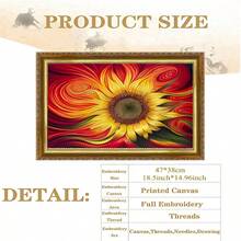 SNA 2025 New Style Full Embroidery 11CT 3 Strands Printing Abstract Flower Kits Cross Stitch Threads Craft Kit Needlework Handmade Gift Wholesale - Need to Embroider By Yourself, No Frame Included - View 4