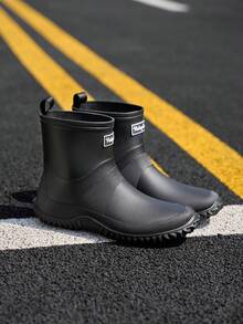 1 Pair Lightweight Tall Rain Boots, Soft Foldable Outdoor Hiking Long Waterproof Boots, Riding Boots, Ultra-Thin Rain Boots, Commuting Overshoes, Unisex - Black - View 9