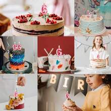 Pink Number Candles 0-9 Years Old, Birthday Cake Candles, Party Decorations - Pink - View 10