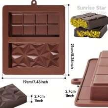 1 pièce/2 pièces Moules à barres de chocolat, moule en silicone pour barres de chocolat aux noix de cajou de format barrette, grand moule à barres de bonbons pour le remplissage, un accessoire pratique pour la cuisine et la cuisson