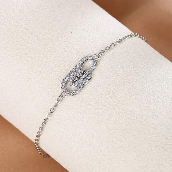 1pc Fashion Colored Zirconia Inlaid Bracelet, Stylish Jewelry For Women