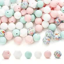 38pcs Silicone Bead Set, Assorted Shapes & Colors, DIY Craft Supply For Keychains, Bracelets, Phone Charms, Necklace Jewelry Making Accessories - Silicone Beads and Hexagonal Series - View 11