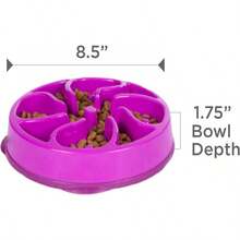 Outward Hound Fun Feeder Slo Bowl, Slow Feeder Dog Bowl, Medium/Mini, Turquoise