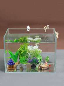 3pcs/Set Puppy & Fish Tank Decoration Set, Rounded Edged Resin Ornaments, Creative Aquarium Landscape Accessories