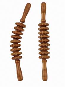 RANCAI Wood Therapy Massage Roller Tools,Manual Massage Roller Stick For Body Sculpting,Lymphatic Drainage,Cellulite Massage & Wooden Muscle Roller Stick For Waist And Thigh, Stomach Rolling,School,Back To School,Travel,Travel Essentials,Home Essentials,Spa,Massage Tool,Massage,Massager,Spa - Coffee Brown - View 7