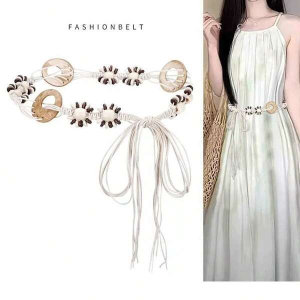 1 pieza Cinturón de cadena trenzada para la cintura, decorativo para vestidos en otoño, Halloween